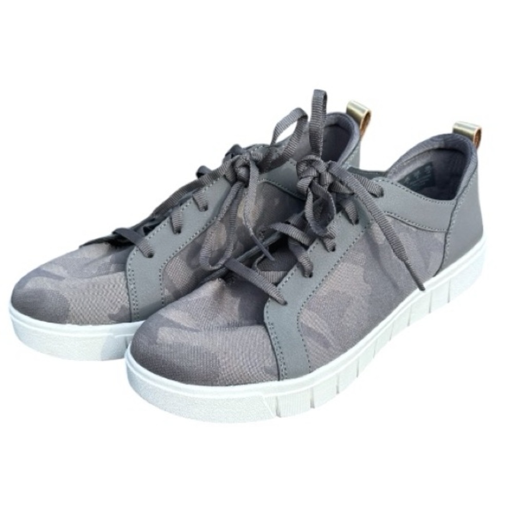 Ryka - Haiku Perforated Camo Gray Low-Top Leather Sneakers Surround Fit - 7M - Picture 2 of 5